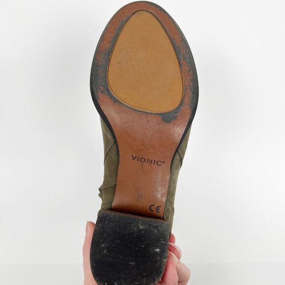 Vionic Sienna Waterproof Leather Short Block Heel Ankle Boot Bootie Winter Snow - Picture 11 of 14